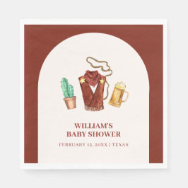 Rustieke Rodeo Cowboy Cactus Bierboog Baby shower Servet
