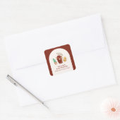 Rustieke Rodeo Cowboy Cactus Bierboog Baby shower Vierkante Sticker (Envelop)