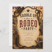 Rustieke Rodeo Feest Kaart (Voorkant)