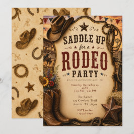 Rustieke Rodeo Feest Kaart