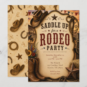 Rustieke Rodeo Feest Kaart