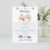 Rustieke Roemeense bruiloft traditionele folk kost Bedankkaart (Staand voorkant)