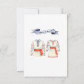 Rustieke Roemeense bruiloft traditionele folk kost Bedankkaart (Achterkant)