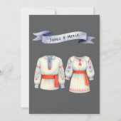 Rustieke Roemeense bruiloft traditionele folk kost Kaart (Achterkant)