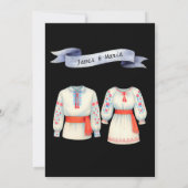 Rustieke Roemeense bruiloft traditionele folk kost Kaart (Achterkant)