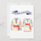 Rustieke Roemeense bruiloft traditionele folk kost Kaart (Achterkant)