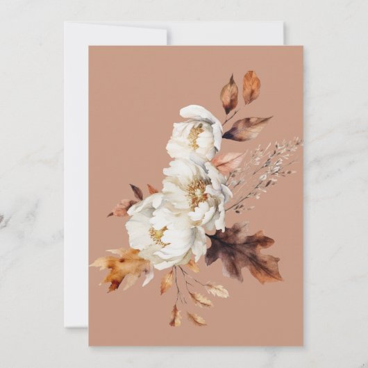 Rustieke Roest Cream & Bruine Herfst Bloemen & Bla Kaart (Achterkant)