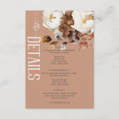 Rustieke Roest Cream & Bruine Herfst Bloemen Detai Informatiekaartje (Voorkant)