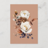 Rustieke Roest Cream & Bruine Herfst Bloemen Detai Informatiekaartje (Achterkant)