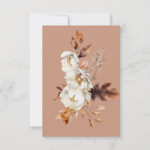 Rustieke Roest Cream & Bruine Herfst Bloemen Save The Date (Achterkant)