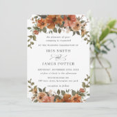 Rustieke Roest Oranje Koper Bloemig Aards Groen Kaart (Staand voorkant)