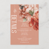 rustieke roest & perzik pioenrozen Details Informatiekaartje (Voorkant)