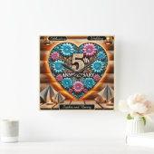 Rustieke Romance: 5e Jubileum Charm Vierkante Klok (Huis)