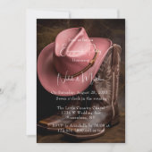 Rustieke Romance: Boots & Pet Engagement Party Kaart (Voorkant)