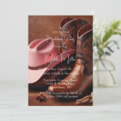 Rustieke Romance: Boots & Pet vrijgezellenfeest Kaart (Staand voorkant)