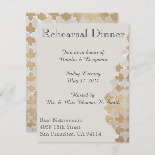 Rustieke Romance bruiloft | repetitiediner uitnodi Kaart (Voorkant / Achterkant)