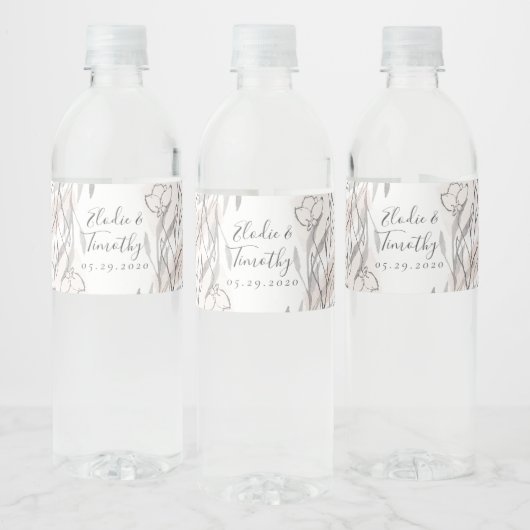 Rustieke Romance bruiloft water flesje label Waterfles Etiket (Flessen)