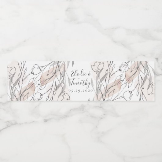 Rustieke Romance bruiloft water flesje label Waterfles Etiket (Enkel label)