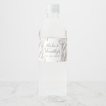 Rustieke Romance bruiloft water flesje label