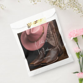 Rustieke Romance: Cowboy Boots & Roos Pet Wedding Bedankzakje