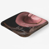 Rustieke Romance: Cowboy Boots & Roos Pet Wedding Papieren Bordje (Gebogen)
