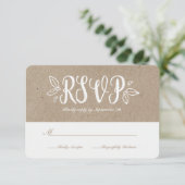 Rustieke Romance Faux Kraft Paper RSVP (Staand voorkant)