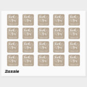Rustieke Romance Faux Kraft papier bruiloft dank u Vierkante Sticker (Vel)