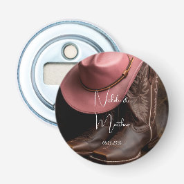 Rustieke Romance huwelijkscadeau Button Flesopener