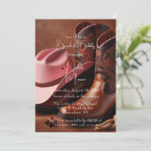 Rustieke Romance: Laarzen & Pet Brunch en Bubbly Kaart (Staand voorkant)