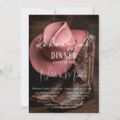 Rustieke Romance: Laarzen & Pet repetitie diner Kaart (Voorkant)