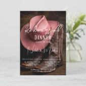 Rustieke Romance: Laarzen & Pet repetitie diner Kaart (Staand voorkant)