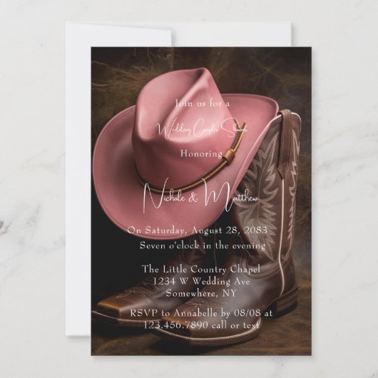 Rustieke Romance: Laarzen & Pet Weddin Couples Dou Kaart (Voorkant)