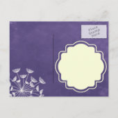 Rustieke Romance Paarse RSVP Briefkaart (Achterkant)