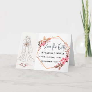 Rustieke Romance Save the Date - Warm  Bloemen
