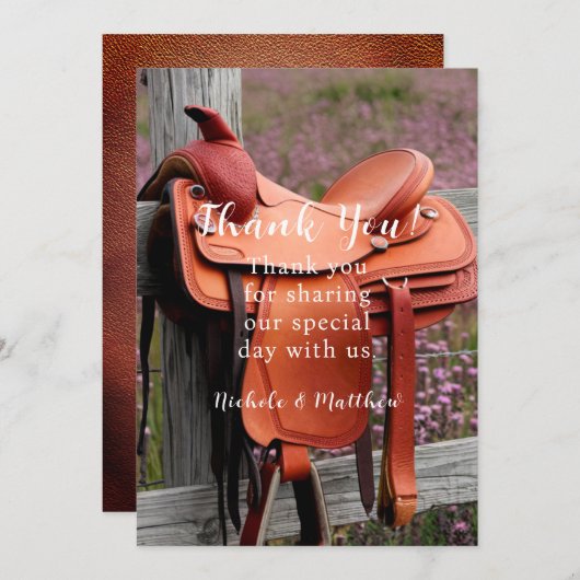 Rustieke Romance: zadel op de hek paren douche Kaart (Voorkant / Achterkant)