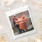 Rustieke Romance: zadel op het hek bruiloft Bedankzakje (Geknipt)