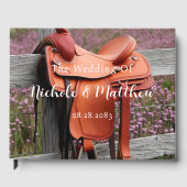 Rustieke Romance: zadel op het hek bruiloft Gastenboek (Voorkant)