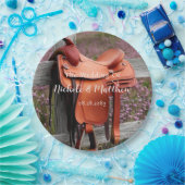 Rustieke Romance: zadel op het hek bruiloft Papieren Bordje (Feest)