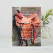 Rustieke Romance: zadel op het hek Trouwdouche Kaart (Staand voorkant)