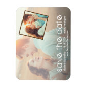 Rustieke romantische 2 foto Save the Date Magneet (Verticaal)