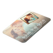 Rustieke romantische 2 foto Save the Date Magneet (Linkerzijde)