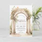 Rustieke Romantische Beige Arch Ranch Boerderij Ba Kaart (Staand voorkant)