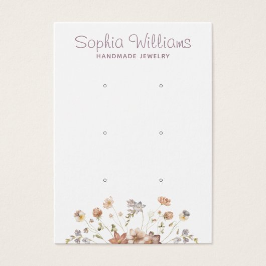 Rustieke Romantische Bloemen drievoudige noppen di Visitekaartje (Voorkant)