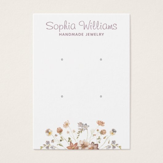 Rustieke Romantische Bloemen dubbele noppen displa Visitekaartje (Voorkant)