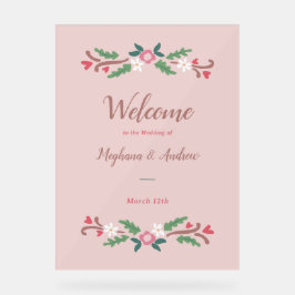 Rustieke romantische bloemenbos acryl bord