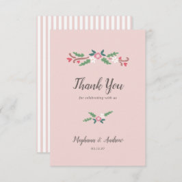 Rustieke romantische bloemenbos bedankkaart