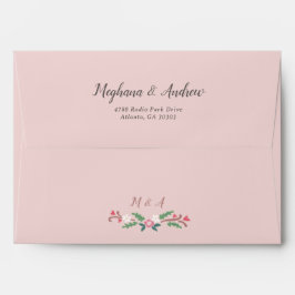 Rustieke romantische bloemenbos envelop