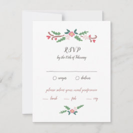 Rustieke romantische bloemenbos RSVP kaartje