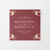  rustieke romantische bloemenfoto bruiloft drieluik uitnodiging (Cover)