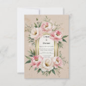 Rustieke Romantische Boho Blush & Ivoor Bloemen Hu Save The Date (Voorkant)